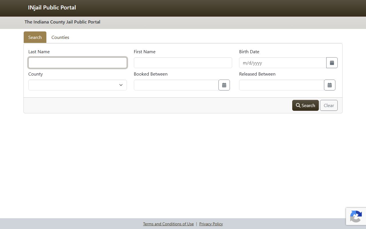 Indiana public jail portal for Elkhart County inmate population search