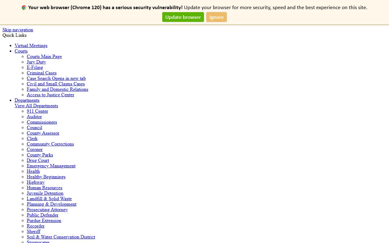 Elkhart County Juvenile Detention Center custody records and facility information page